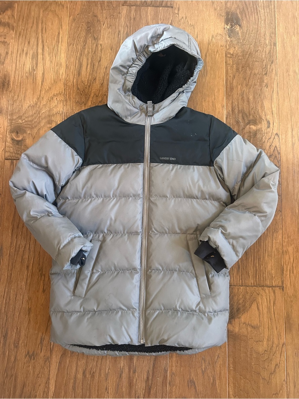 Lands End Heavy Hooded Puffer Coat Youth Large 10/12